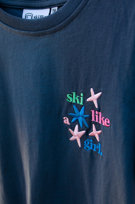 Youth Ski Like a Girl Star Tee