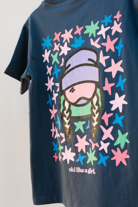 Youth Ski Like a Girl Star Tee
