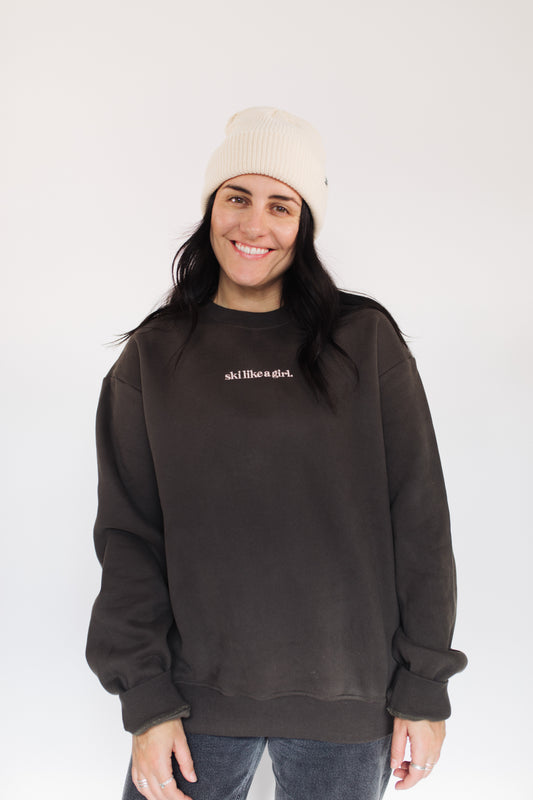 Ski Like a Girl Classic Crew - Woods