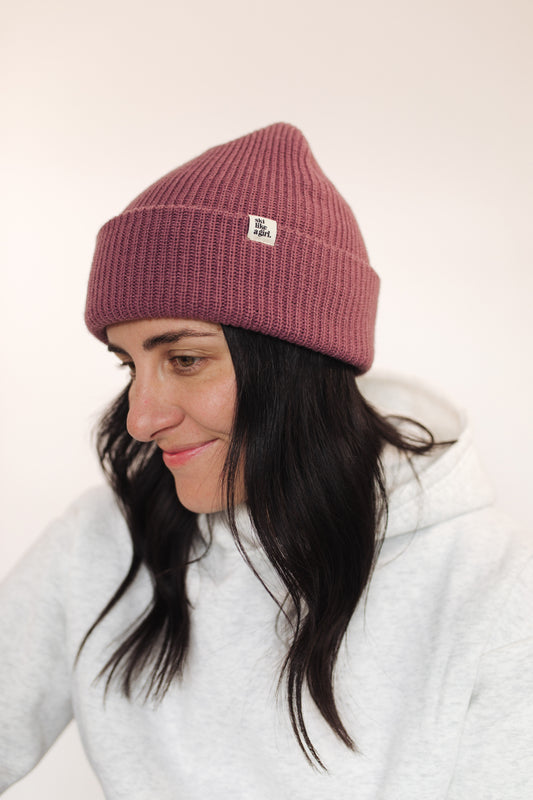 Knit Tag Beanie – Grape