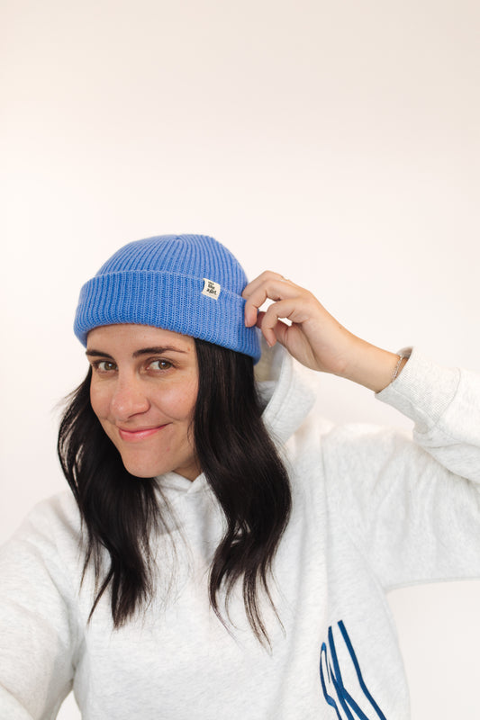 Knit Fisherman Tag Beanie – Perwinkle