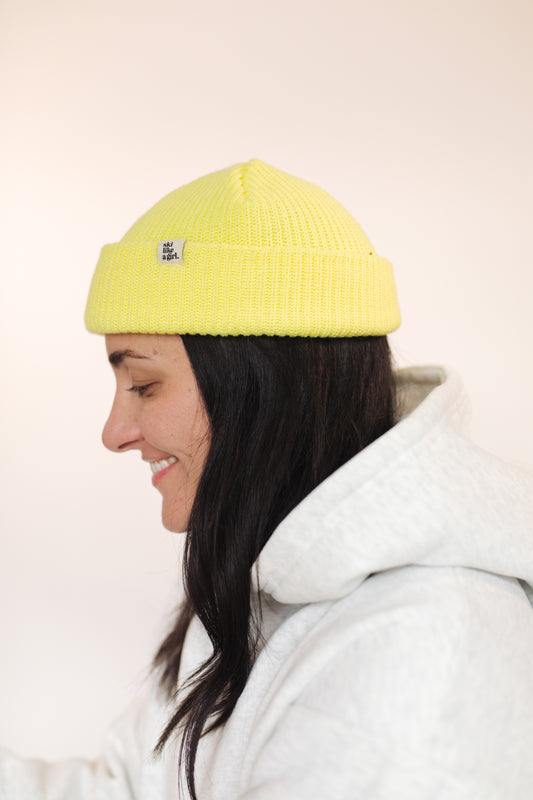 Knit Fisherman Tag Beanie – Citrus