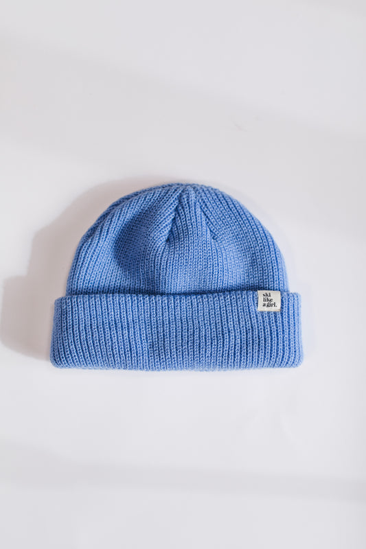 Knit Fisherman Tag Beanie – Perwinkle