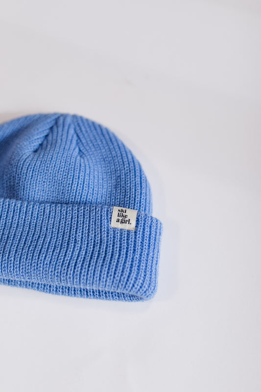 Knit Fisherman Tag Beanie – Perwinkle