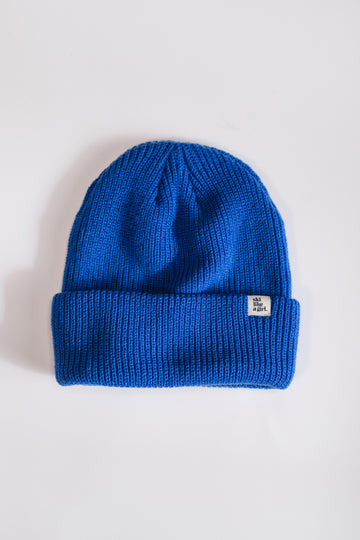 Knit Tag Beanie – Cobalt