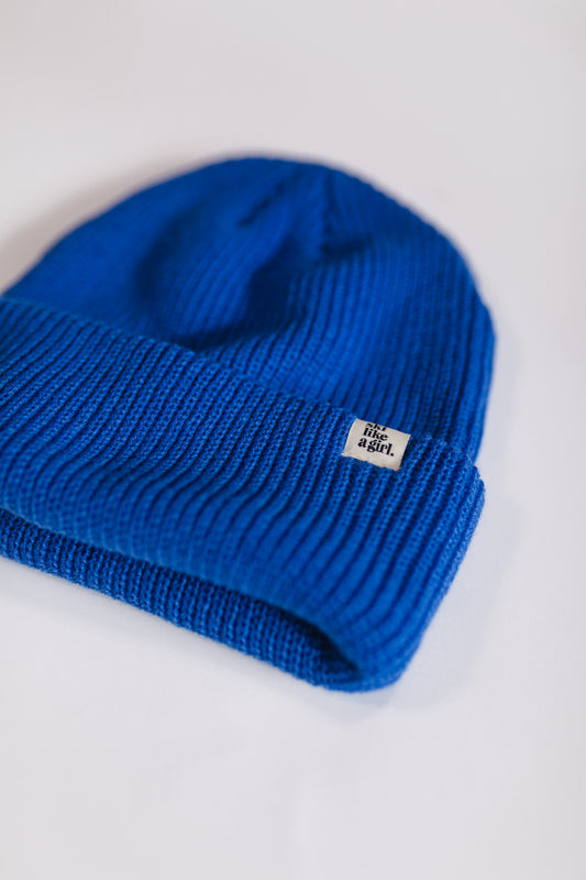 Knit Tag Beanie – Cobalt
