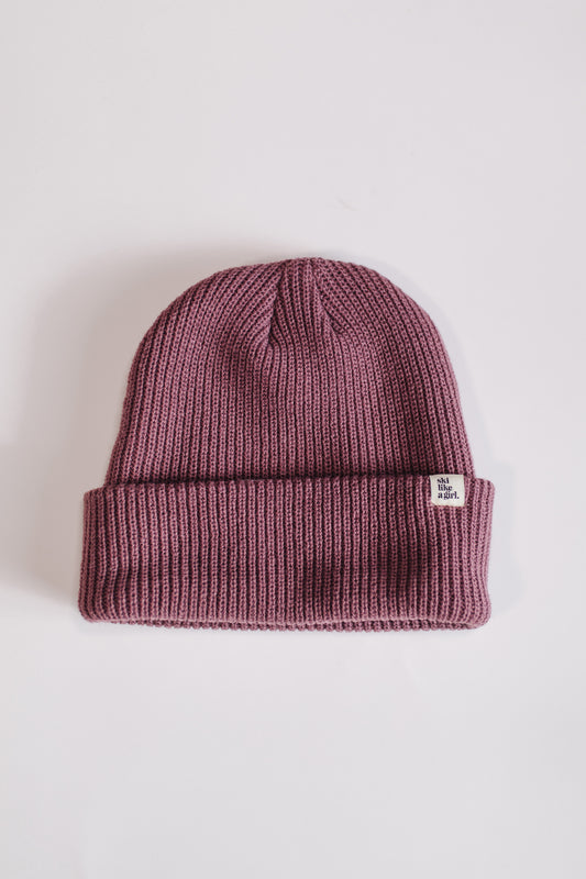 Knit Tag Beanie – Grape