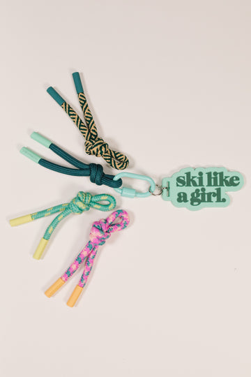 Ski Like a Girl Glacier Bag Charm Set