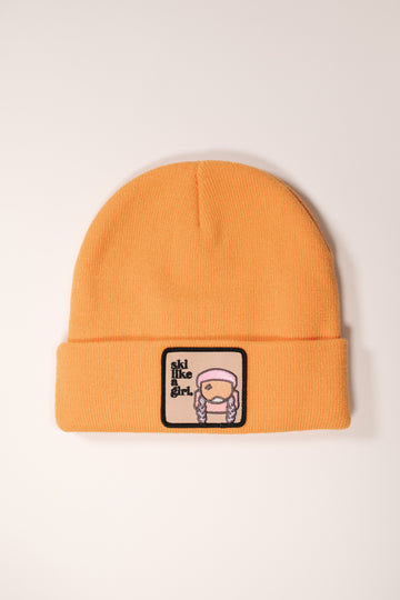 Tangerine Beanie with Sendy Patch