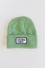 Ski Like a Girl Classic Patch Beanie - Green