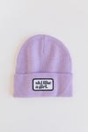 Ski Like a Girl Classic Patch Beanie - Lilac