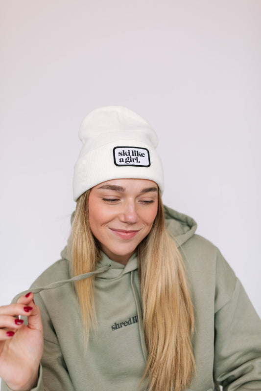 White Patch Beanie