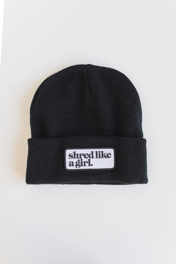 Shred Like a Girl Classic Patch Beanie - Black