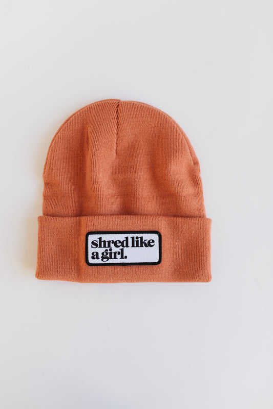 Shred Like a Girl Classic Patch Beanie - Camel