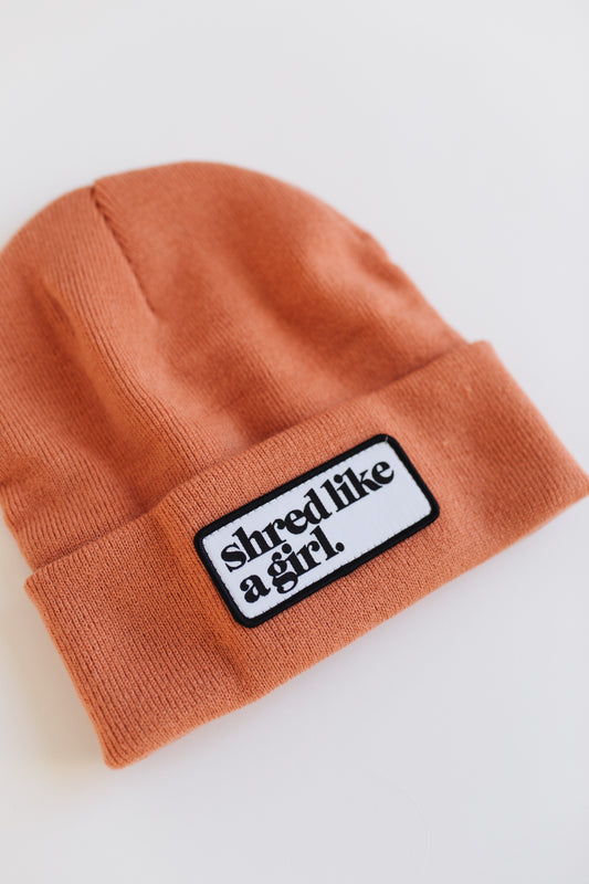 Shred Like a Girl Classic Patch Beanie - Camel