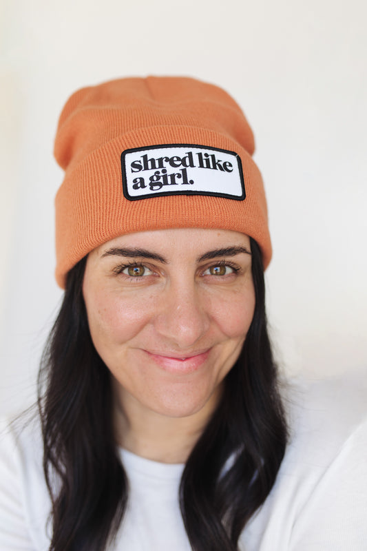 Shred Like a Girl Classic Patch Beanie - Camel