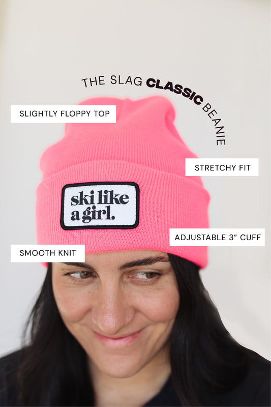 Hot Pink Beanie with Patch