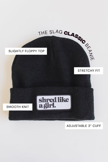 Shred Like a Girl Classic Patch Beanie - Black