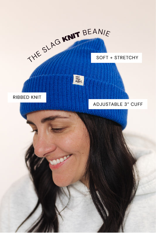 Knit Tag Beanie – Cobalt