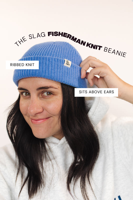 Knit Fisherman Tag Beanie – Perwinkle