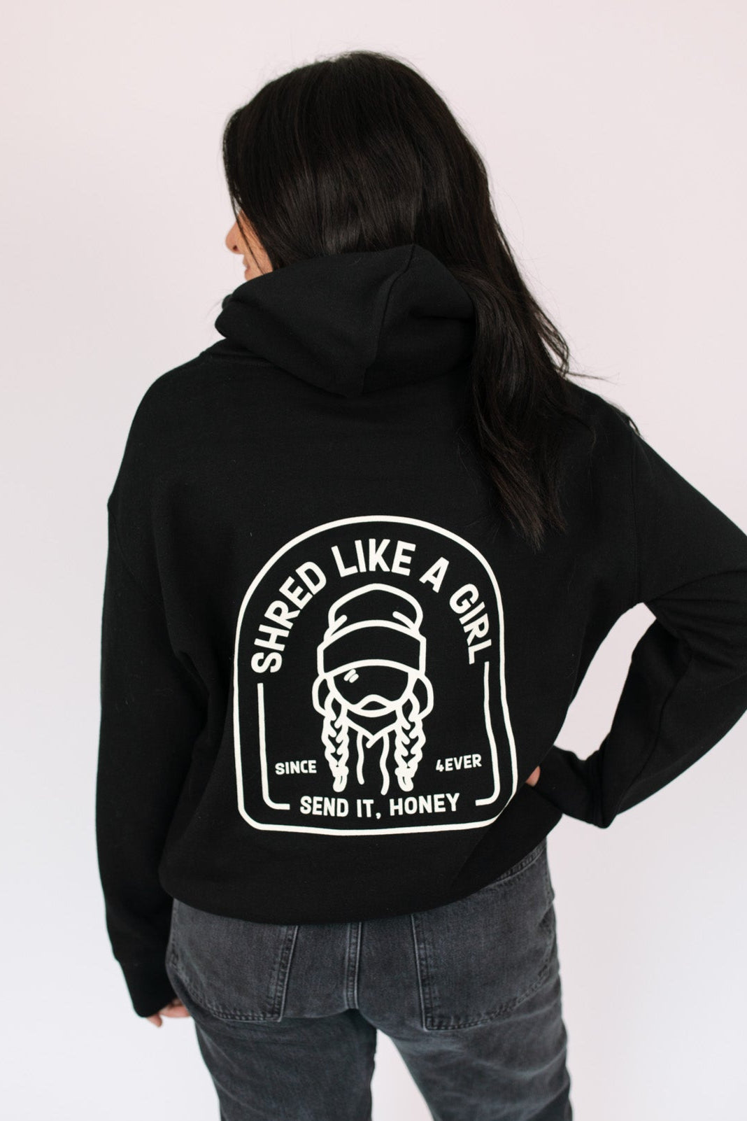 Shred Like a Girl Hoodie – Black