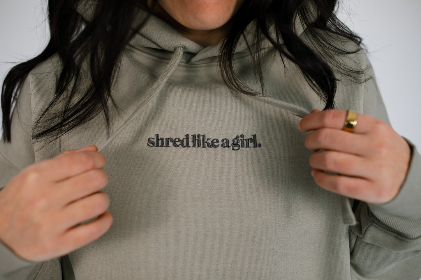 Shred Like a Girl Hoodie – Olive