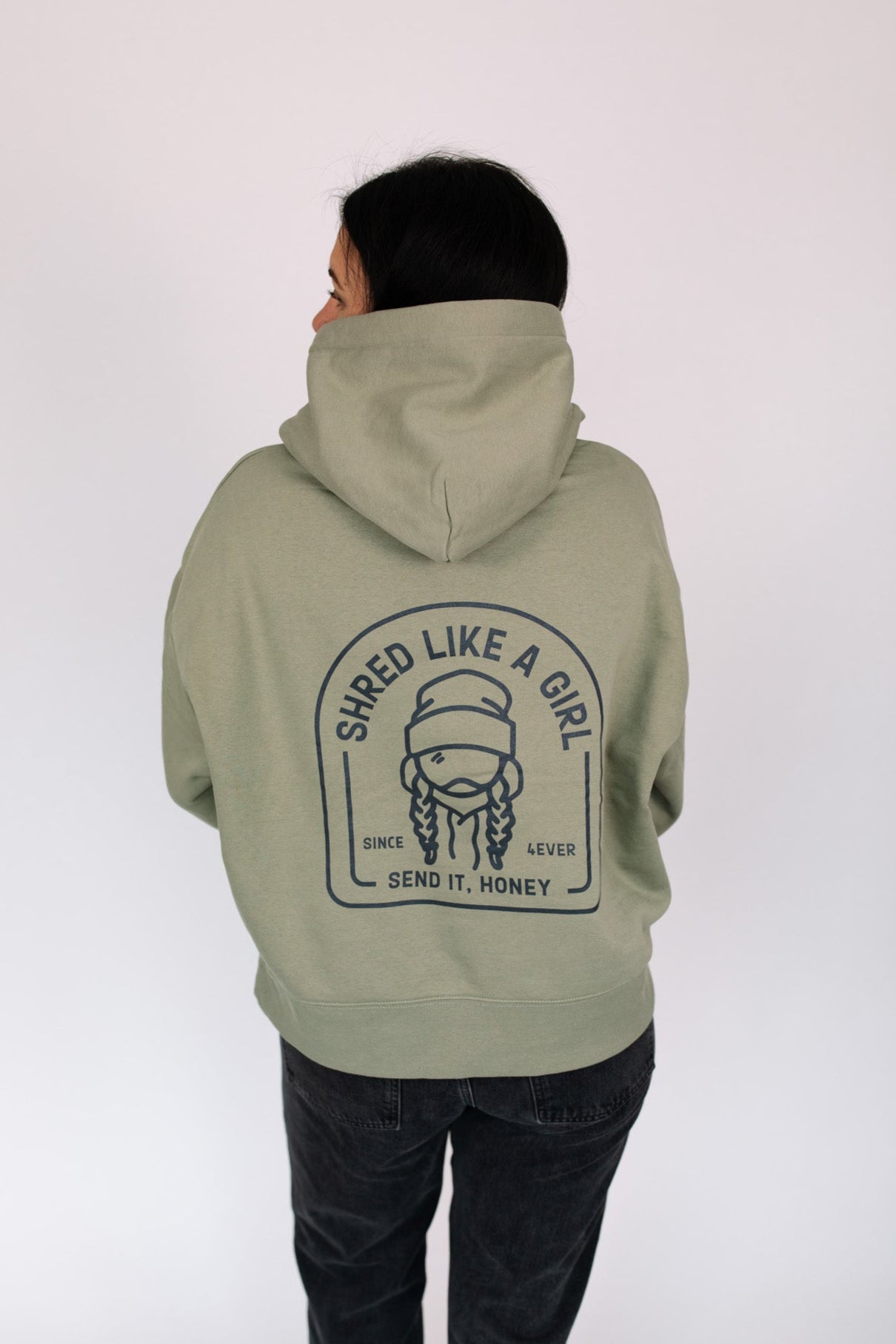 Shred Like a Girl Hoodie – Olive