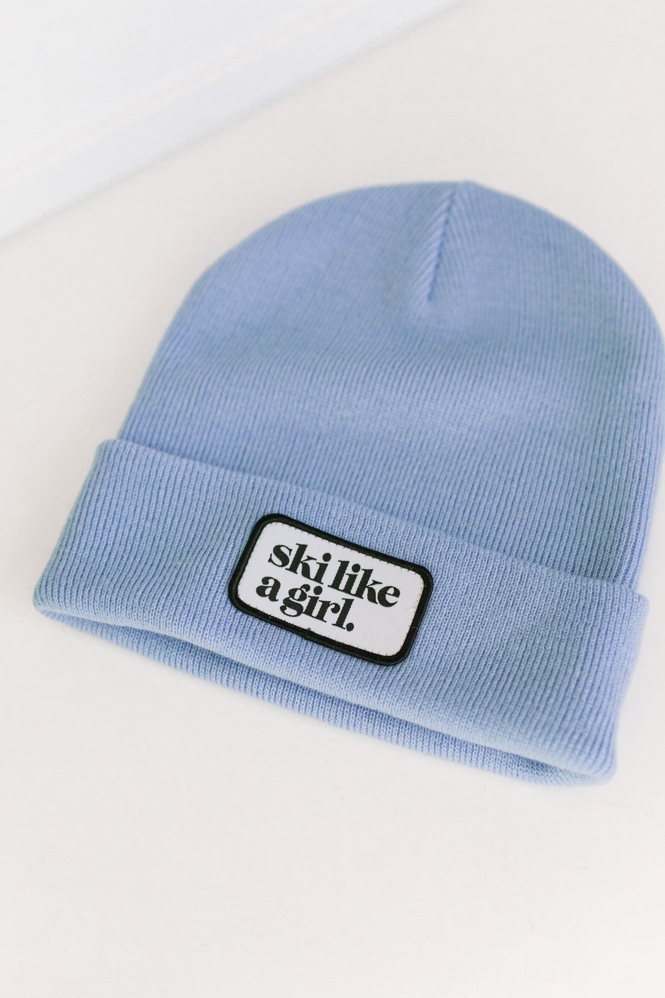 Periwinkle Beanie with Patch