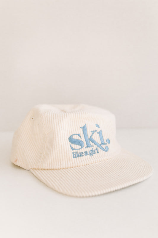 White Corduroy Après 5 Panel