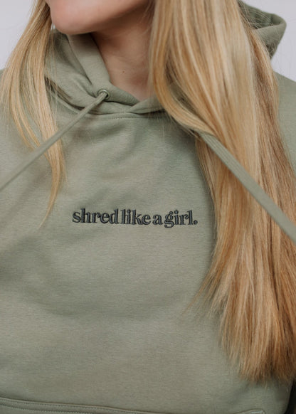 Shred Like a Girl Hoodie – Olive