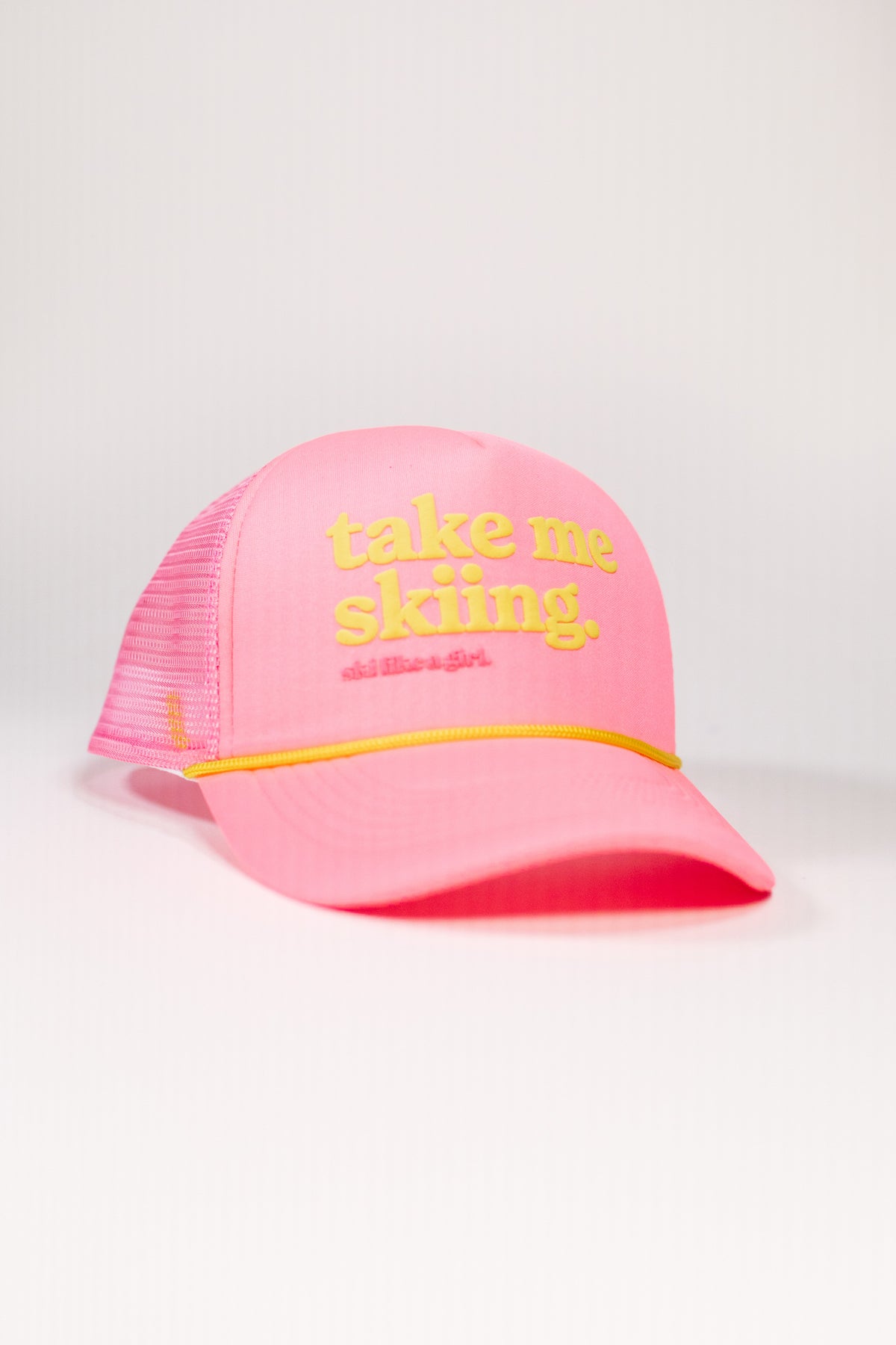Flamingo Take Me Skiing Trucker Hat – Ski Like a Girl