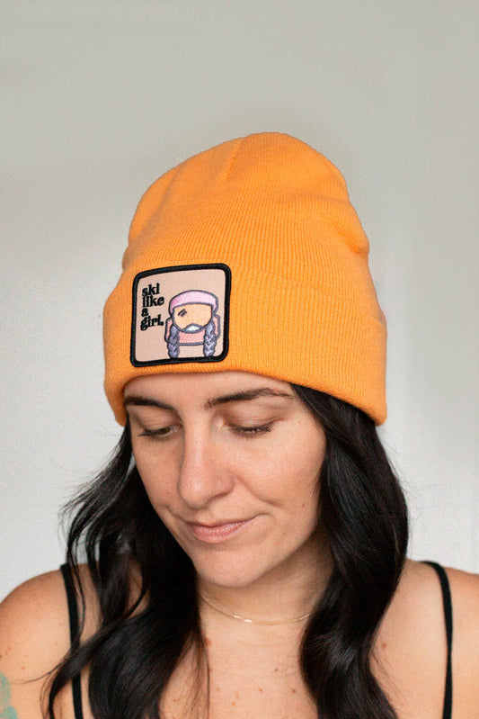 Tangerine Beanie with Sendy Patch