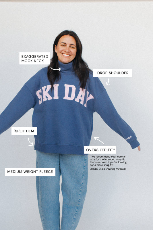 Ski Day Mock Neck Fleece Sweater