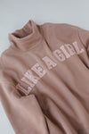 Like a Girl Mock Neck Fleece Sweater