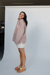 Like a Girl Mock Neck Fleece Sweater