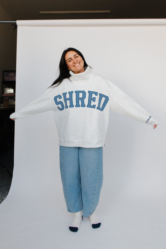 *PREORDER* Shred Mock Neck Fleece Sweater