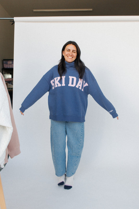 *PREORDER* Ski Day Mock Neck Fleece Sweater