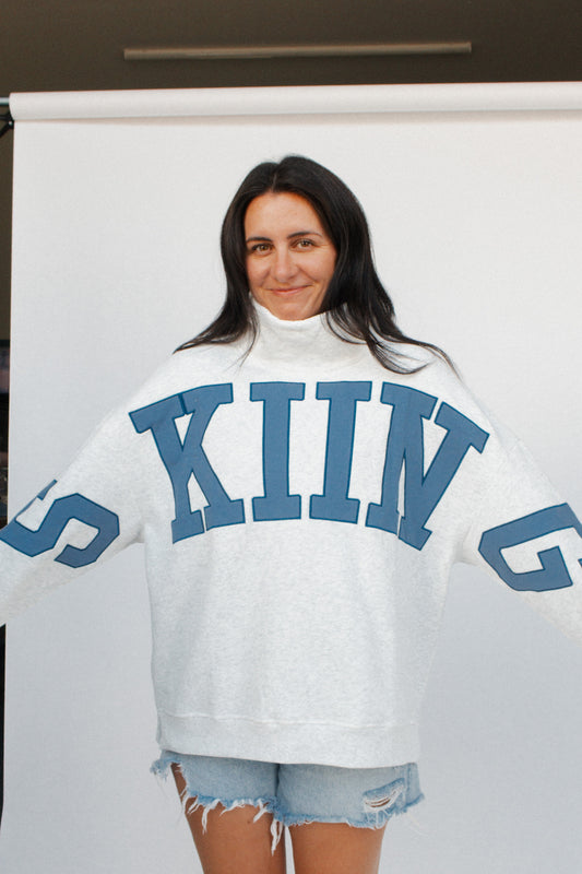 *PREORDER* SKIING Mock Neck Fleece Sweater
