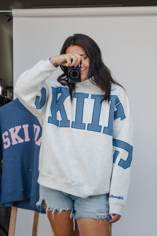 *PREORDER* SKIING Mock Neck Fleece Sweater