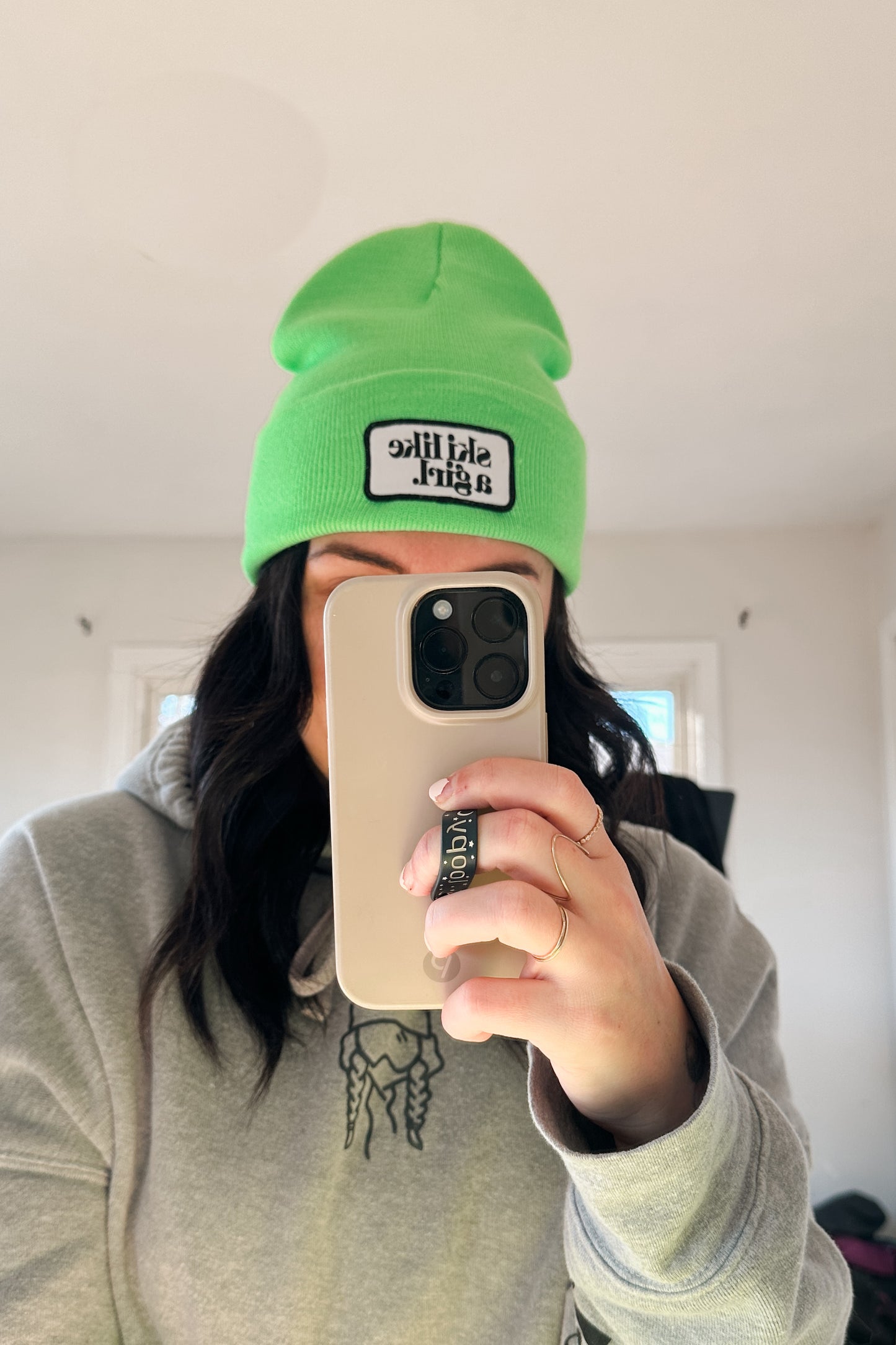 Neon Beanie with Patch