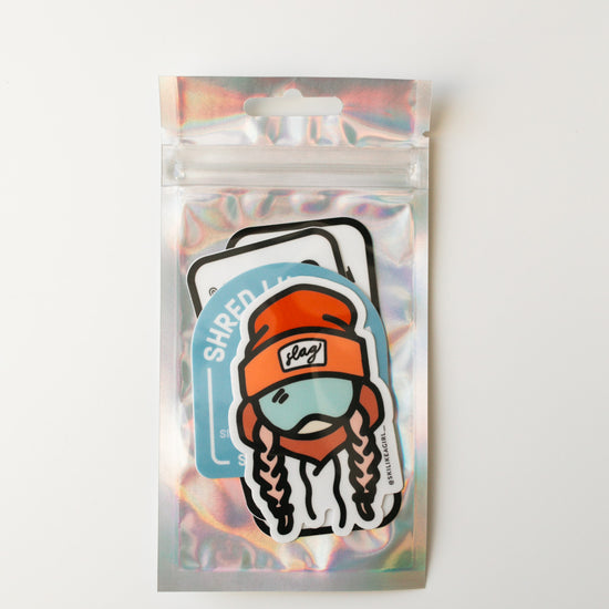 Shred Sticker Pack Retro – Ski Like a Girl - Main Image