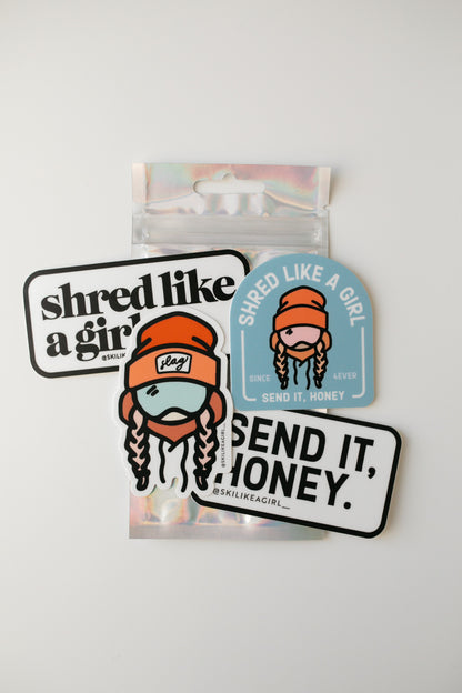 Shred Sticker 4 Pack - Retro