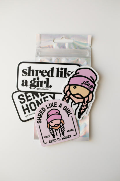 Shred Sticker 4 Pack - Lilac