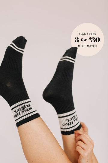 Ski Like a Girl Socks – Black