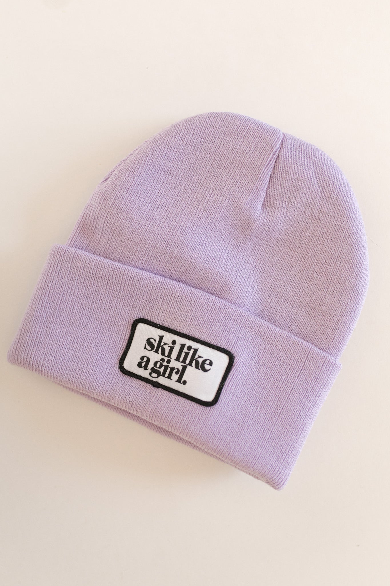 Lavender Beanie with Patch