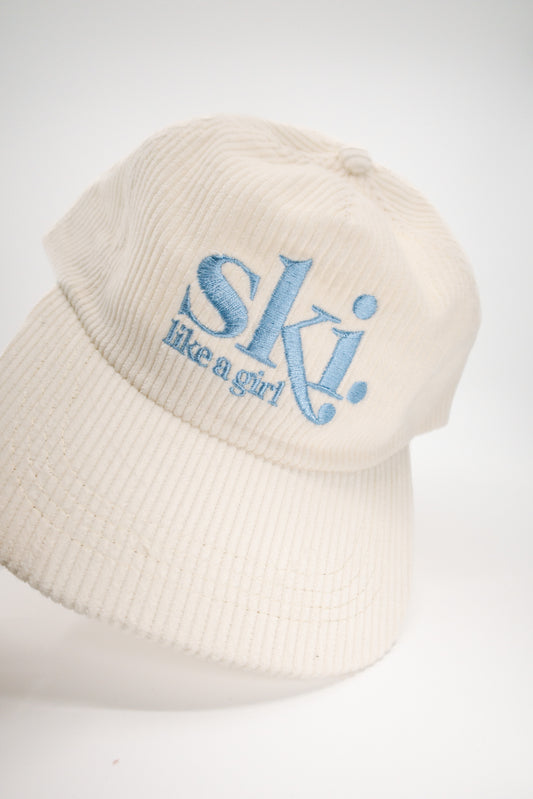 White Corduroy Après 5 Panel