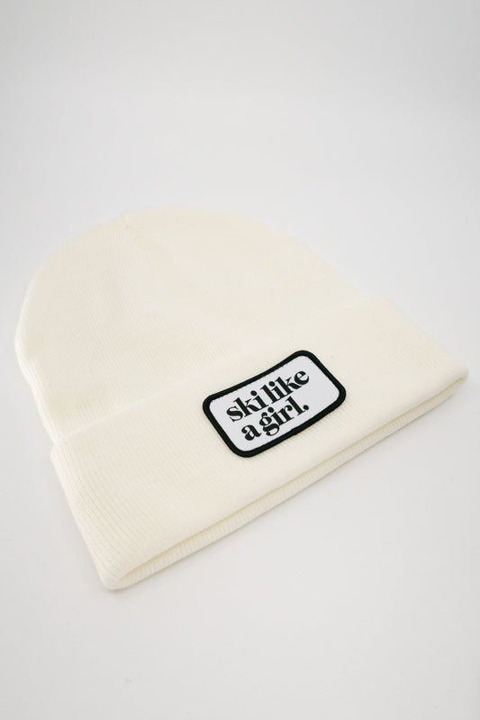 White Patch Beanie