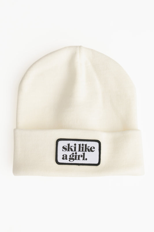White Patch Beanie