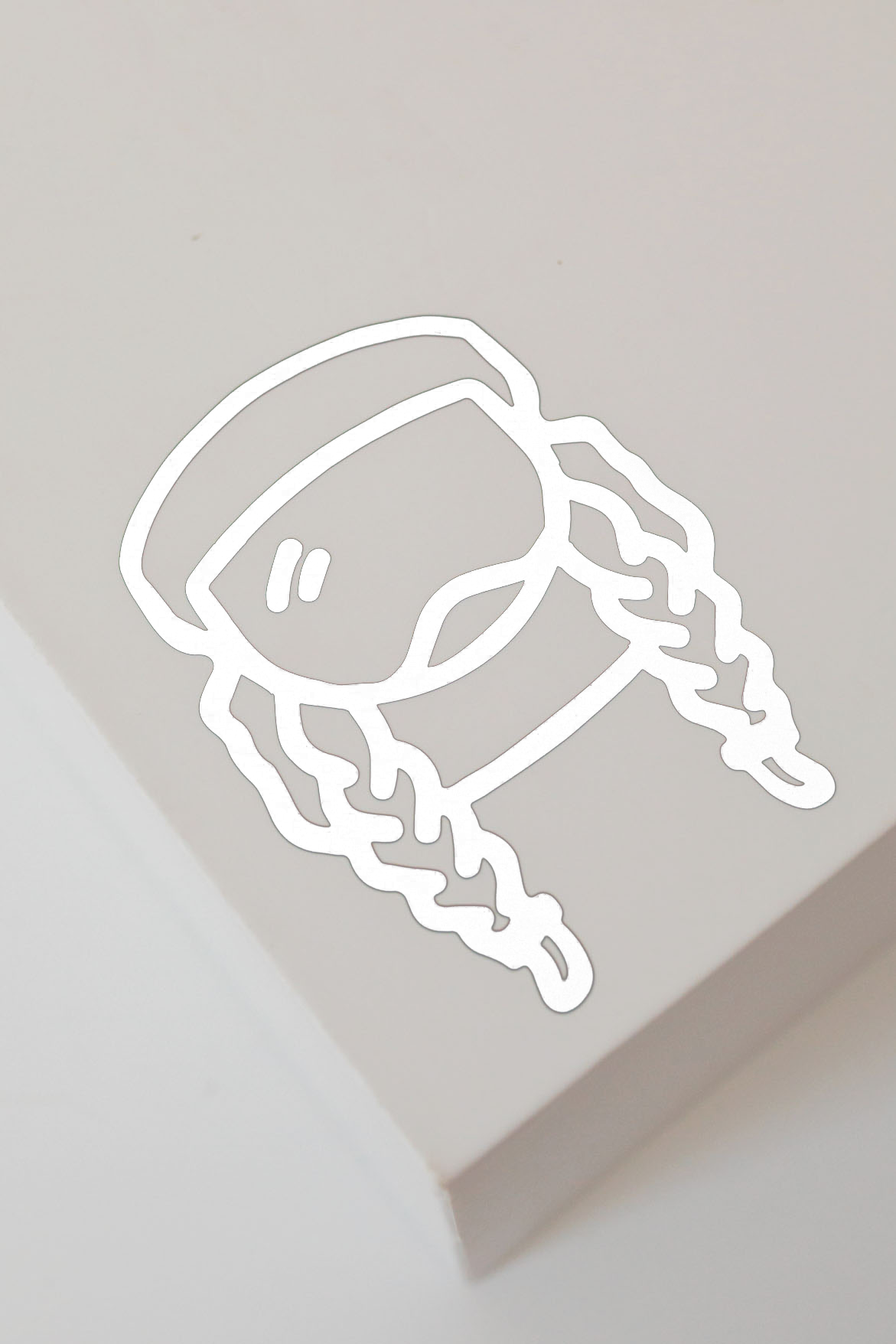 Sendy Skier Transfer Sticker – Matte White