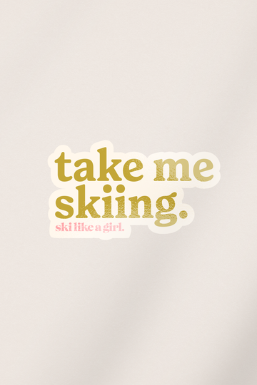 Take Me Skiing Sticker – Olive